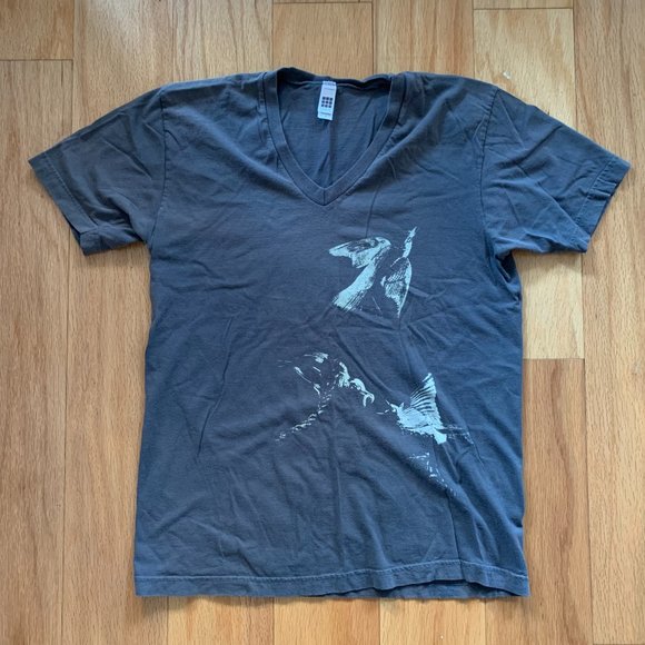 American Apparel - Hand Screen Printed Birds Tee - Picture 1 of 4